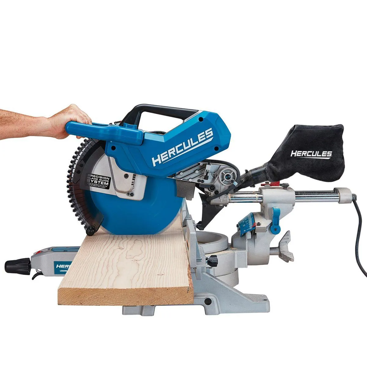 Sierra ingletadora compuesta deslizante de doble bisel HERCULES de 30 cm con guía de sombra LED de precisión.